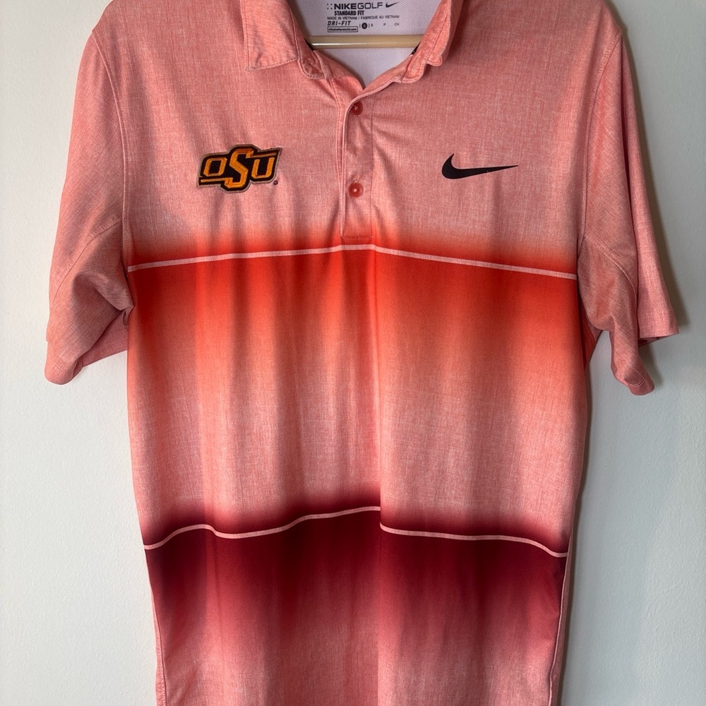 Nike Oklahoma State Cowboys Men's Red Gradient Polo Golf Shirt